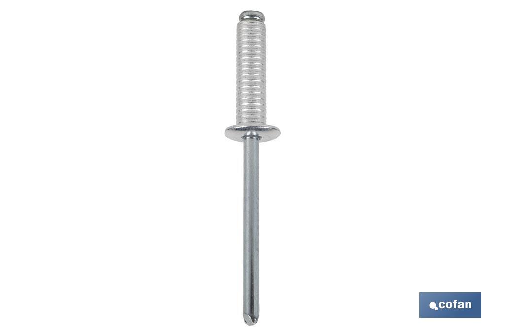 REMACHE ALUMINIO RANURADO 4 X 12 MM