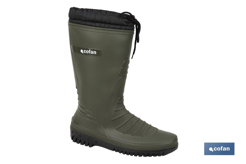 BOTA DE AGUA VERDE/NEGRA CON FORRO POLAR TALLA 41