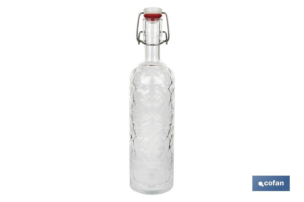 BOTELLA DE VIDRIO TRANSPARENTE CIERRE DE ESTRIBO 1 L VENTA UNITARIA