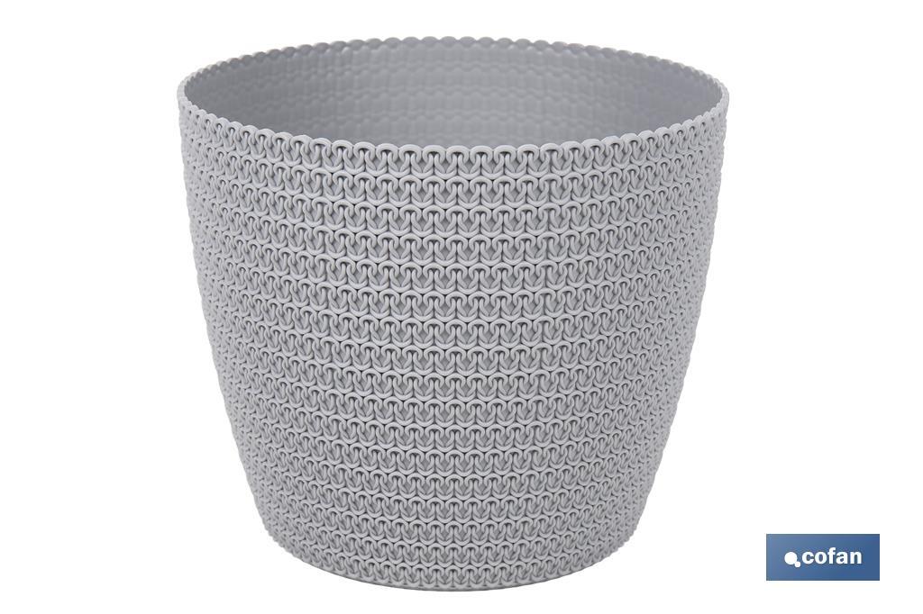 MACETA O MACETERO TRENZADA COLOR GRIS CLARO PP Ø 141 X 119 MM 1,25 L VENTA UNITARIA